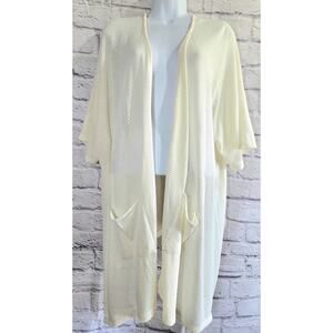 Mod Lusive Cream Knit Open Front Cardigan 1X Plus Lightweight